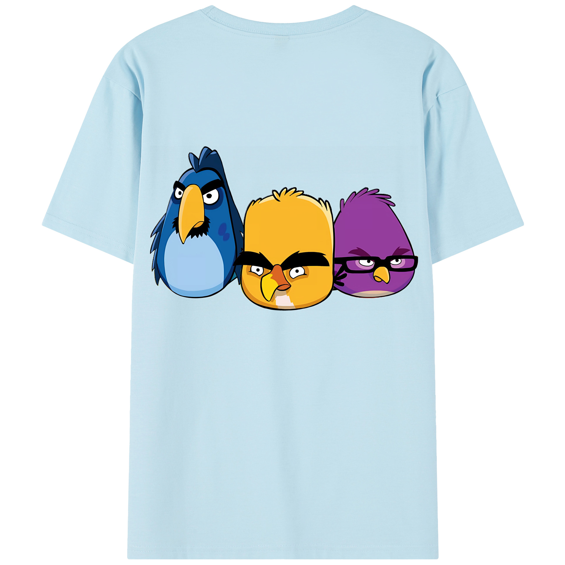 （画像用） Angry Birds アングリーバード 綿100％半袖Tシャツ（背面プリント）